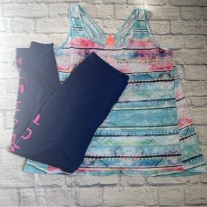 Jessica  Simpson Tank Top and Navy Leggings Set